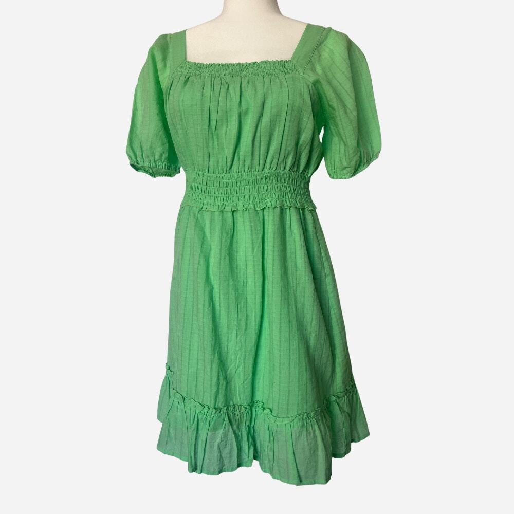 Adelyn Rae Green‎ Puff Sleeve  Dress / Small